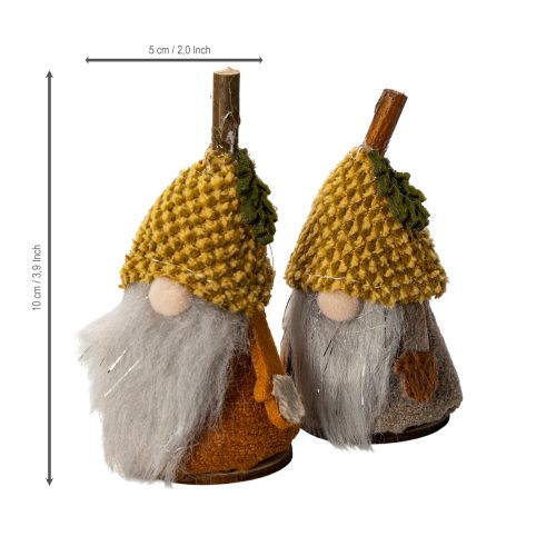 Prodotto Set di statuine di gnomi con cappello di lana e ghianda, 10 cm, 6 pezzi
