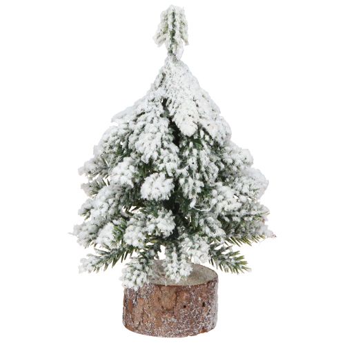 Prodotto Decorazione invernale Albero di Natale in verde bianco Ø7cm H14cm 4 pezzi