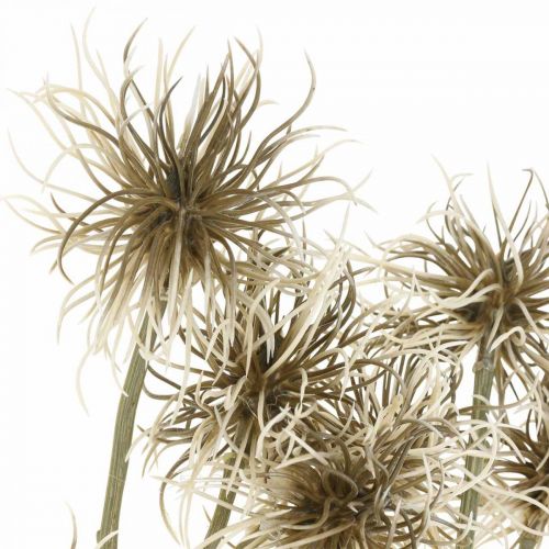 Prodotto Xanthium fiore artificiale decorazione autunnale 6 fiori crema, marrone 80 cm 3 pezzi