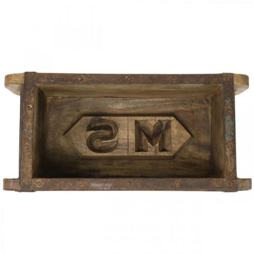 Prodotto Decorazione in legno aspetto vintage a forma di mattone marrone, ruggine 31×14,5 cm H9 cm