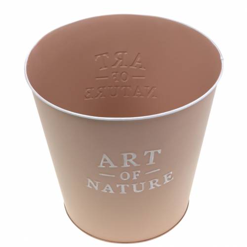 Prodotto Vaso da fiori in zinco fioriera in metallo rosa antico Ø22cm H21cm