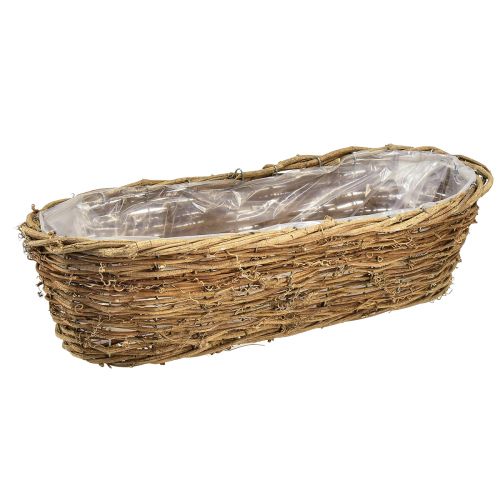 Portafiori cesto per piante di vite ovale naturale 49,5x22x13cm