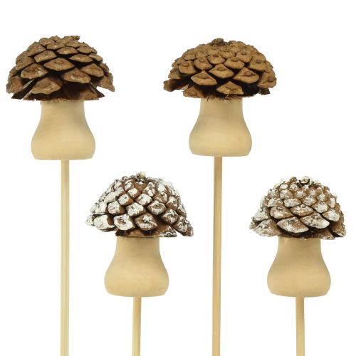 Spina decorativa a forma di fungo cono con tappo floreale Avvento 4,5 cm 12 pezzi