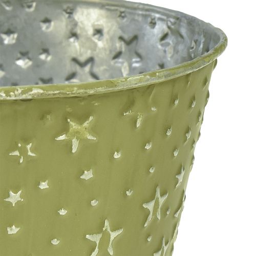 Prodotto Vaso da fiori in metallo stelle verde argento Ø16cm