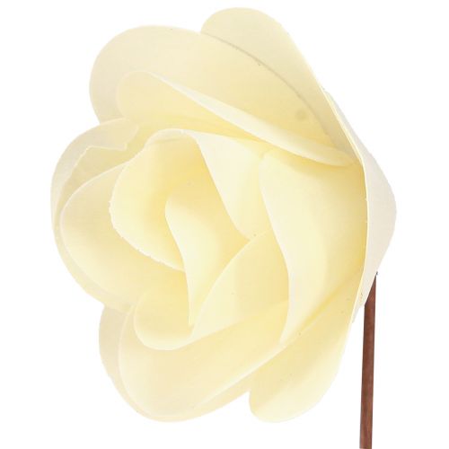 Prodotto Rose decorative rose artificiali color crema rose in legno Ø7,5 cm 12 pz
