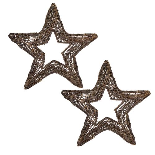 Prodotto Stelle decorative da appendere stelle di salice naturali 48 cm 2 pezzi