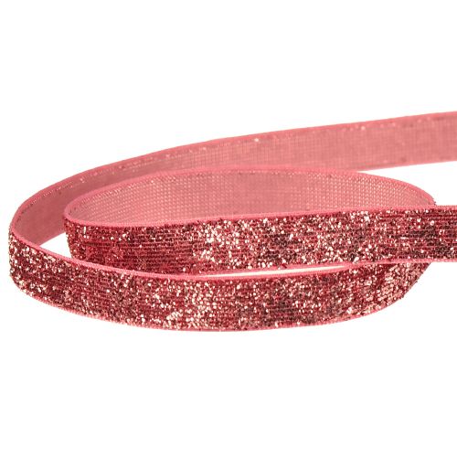 Prodotto Nastro decorativo nastro glitter rosa nastro per gioielli glamour W10mm L10m