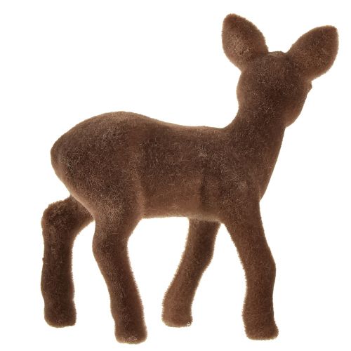 Prodotto Figura decorativa cervo fulvo floccato marrone Figure natalizie 10,5 cm 6 pz