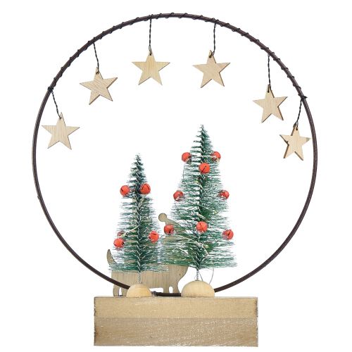 Prodotto Anello decorativo in legno metallo Natale con cane Ø21cm H25cm