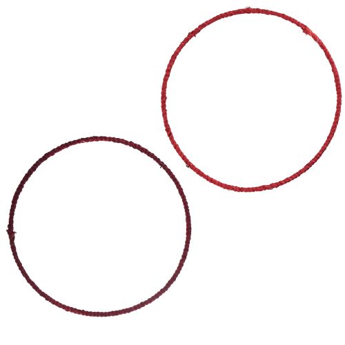 Anello decorativo anello decorativo in iuta rosso rosso scuro Ø30cm 4 pezzi