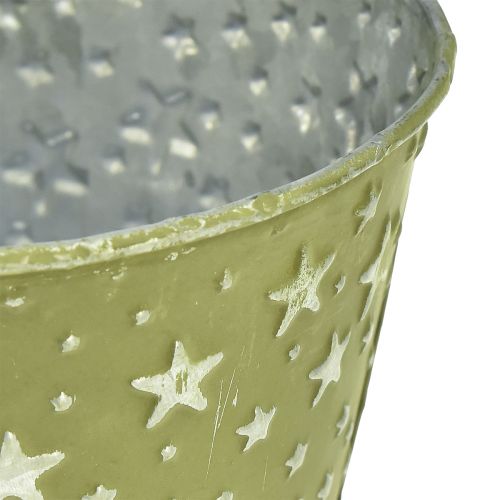 Prodotto Fioriera Argento Verde Vaso da fiori Stelle in metallo Ø14cm