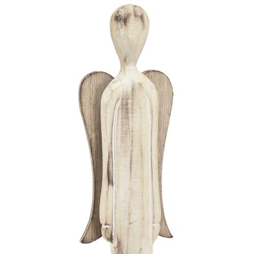 Prodotto Angelo Figura in legno natalizio lavato bianco H46 cm 2 pezzi