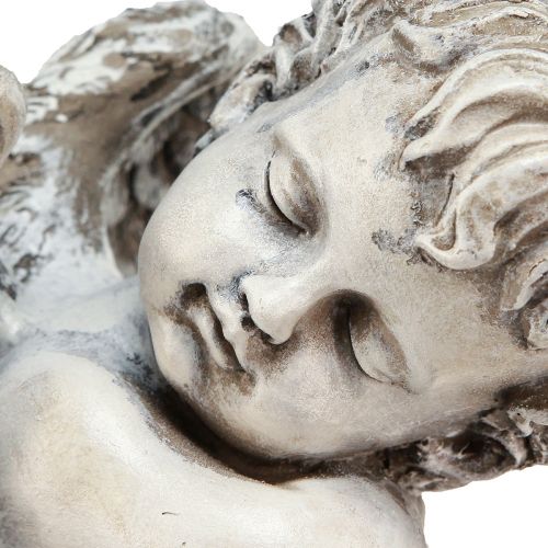 Prodotto Figura decorativa angelo seduto decorazione tomba in poliresina grigia H18 cm
