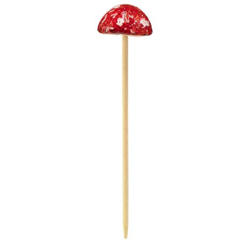 Prodotto Funghi velenosi su bastoncino, rossi, 4 cm, set da 6 - funghi decorativi da giardino per la decorazione autunnale