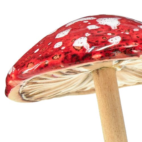 Prodotto Funghi velenosi su bastoncino, rossi, 5,5 cm, set da 6 - funghi autunnali decorativi per il giardino e la casa