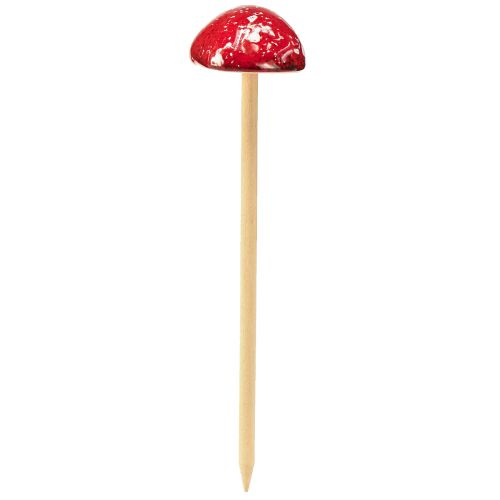 Prodotto Funghi velenosi su bastoncino, rossi, 5,5 cm, set da 6 - funghi autunnali decorativi per il giardino e la casa