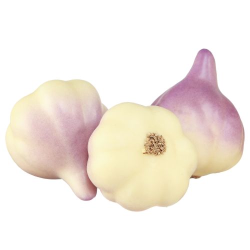 Floristik24 Decorazione vegetale aglio giallo viola in rete Ø4,5 cm 12 pezzi