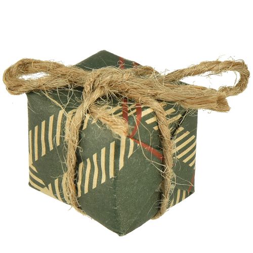Prodotto Mini set scatole regalo di carta, rosso-verde-naturale, 2,5x3 cm, 18 pezzi - Decorazione natalizia