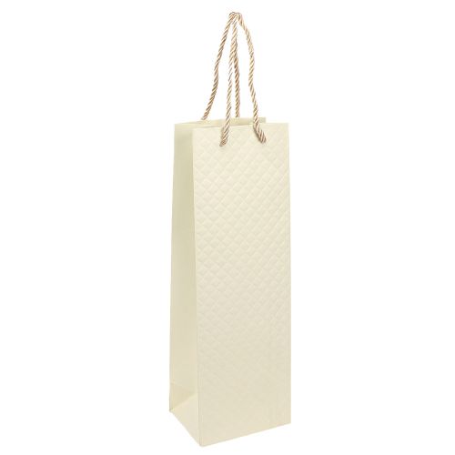 Floristik24 Busta regalo per bottiglie carta crema 12×9×36cm 1 pz