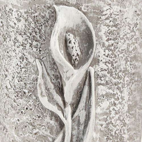 Prodotto Vaso tombale vaso grigio da incollare con motivo calla H32,5 cm