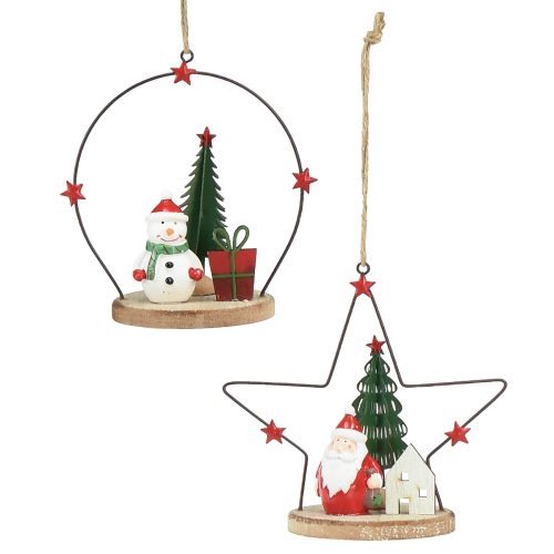 Appendiabiti decorativo Babbo Natale Pupazzo di neve Stella H13 cm 2 pezzi