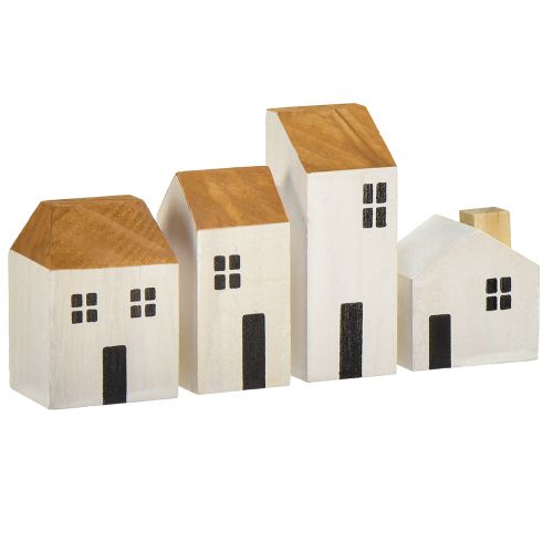 Floristik24 Case decorative in legno case legno bianco marrone 4,5-8 cm 4 pezzi