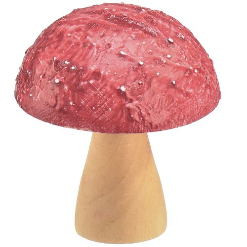 Floristik24 Funghi in legno funghi decorativi decorazione da tavola autunno rosso naturale 5×6cm 9pz