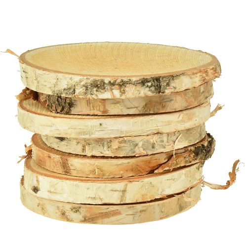 Dischi di legno con corteccia Disco di betulla naturale Ø9-10cm 7 pz