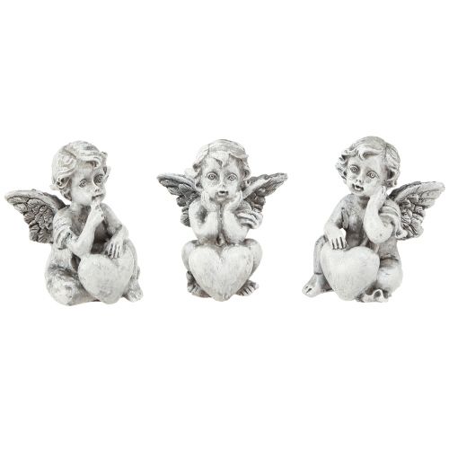 Prodotto Angioletto con cuore decorazione tomba figura grigia H5,5 cm 6 pz