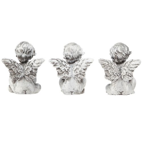 Prodotto Angioletto con cuore decorazione tomba figura grigia H5,5 cm 6 pz