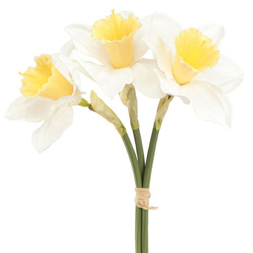 Floristik24 Narciso artificiale Fiori di seta Narciso bianco 40 cm 3 pezzi