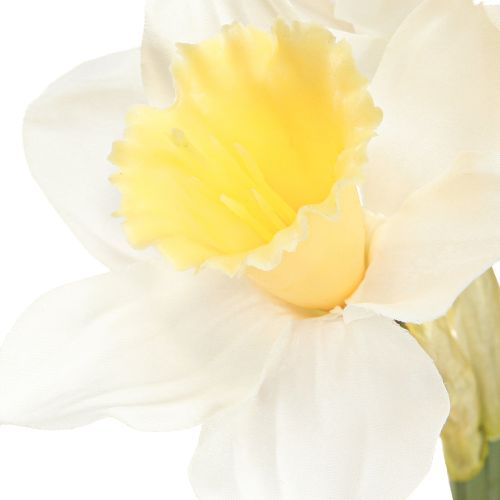 Prodotto Narciso artificiale Fiori di seta Narciso bianco 40 cm 3 pezzi