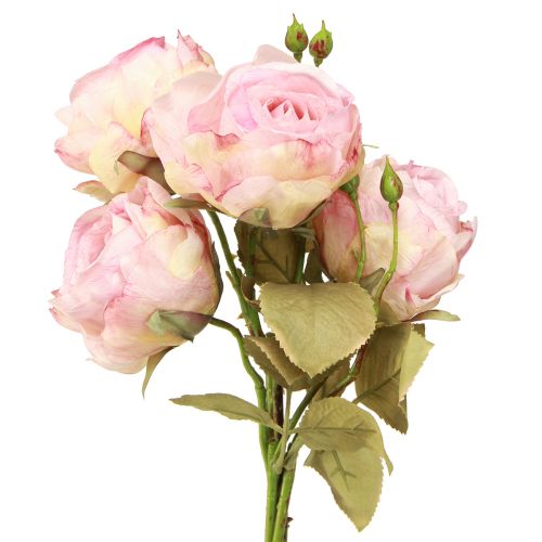 Rose artificiali rose artificiali fiori di seta rosa L44cm 4 pz