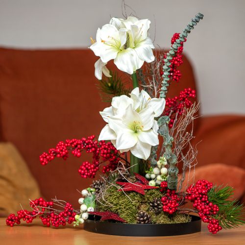 Prodotto Stella cavaliere artificiale come veri fiori artificiali amaryllis bianchi 40 cm 3 pezzi