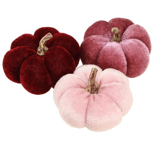 Zucca in tessuto decorazione velluto rosa bordeaux Ø7cm 9 pz