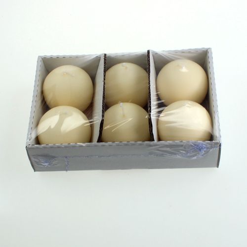 Prodotto Candele a sfera 80mm crema 6 pz