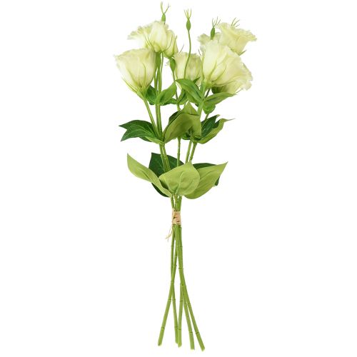 Prodotto Fiori artificiali Eustoma Lisianthus giallo verde 52 cm 5 pezzi