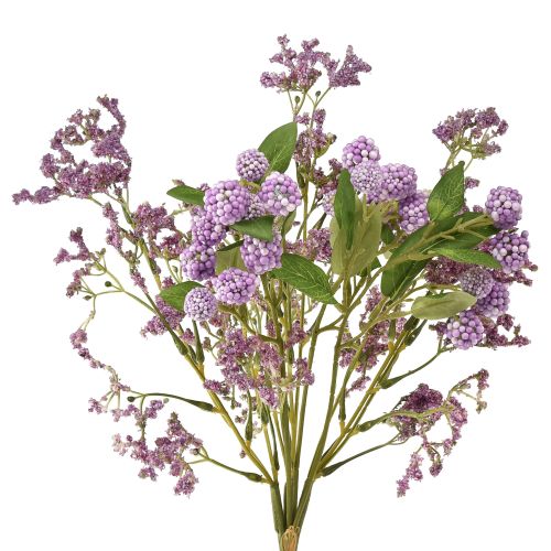 Prodotto Bouquet di fiori artificiali fiori di seta ramo di bacche viola 51 cm