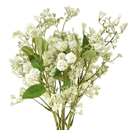 Floristik24 Bouquet di fiori artificiali fiori di seta ramo di bacche bianco 48 cm