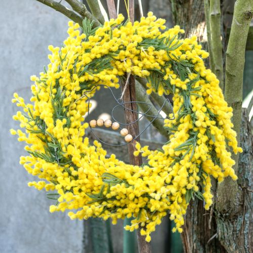 Prodotto Pianta artificiale argentata acacia mimosa fioritura gialla 53 cm 3 pezzi