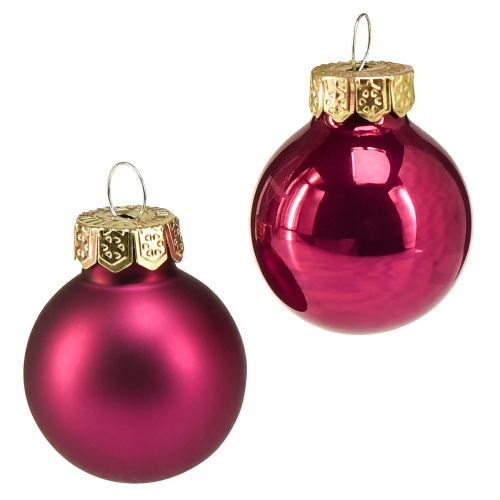 Mini palline di vetro Palline per albero di Natale rosa Ø2,5 cm 22 pezzi