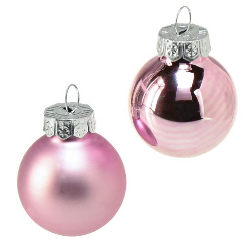 Floristik24 Mini palline per albero di Natale in vetro viola chiaro Ø2,5 cm 22 pezzi