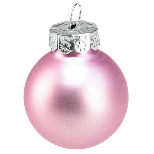 Prodotto Mini palline per albero di Natale in vetro viola chiaro Ø2,5 cm 22 pezzi