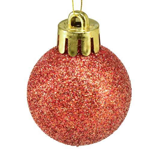 Prodotto Mini palline per albero di Natale arancioni infrangibili Ø3cm 14pz