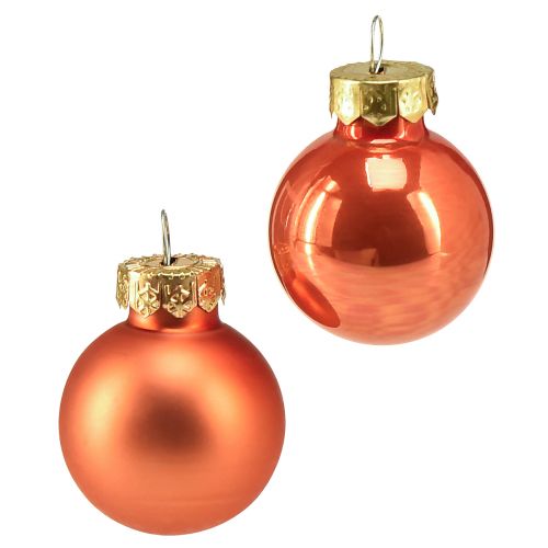 Prodotto Mini palline di Natale in vetro zucca arancione Ø2,5 cm 22 pezzi