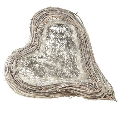 Prodotto Plant Heart ciotola per piante cuore in rattan bianco naturale 28x34 cm