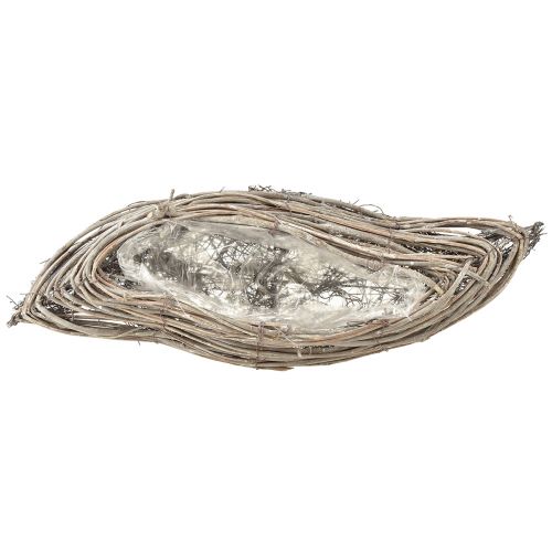 Prodotto Ciotola per piante wave rattan bianco naturale 40x14x6 cm 2 pezzi