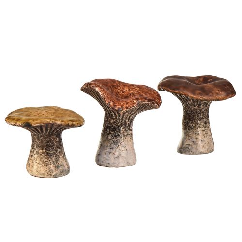 Figure decorative a forma di fungo ispirate alla natura in set da 3 - diverse tonalità di marrone, 6,4 cm - accenti affascinanti per il giardino e la casa