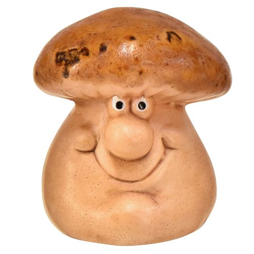 Prodotto Figure di funghi felici con facce - varie tonalità di marrone, 6,5 cm - decorazione divertente per il giardino e la casa - 3 pezzi