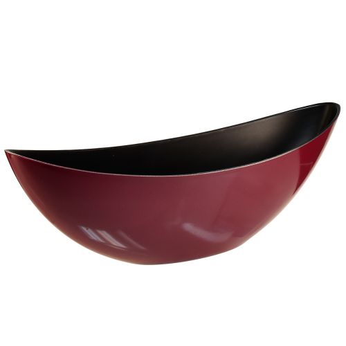 Ciotola moderna a mezzaluna rosso scuro in plastica 39 cm - versatile per la decorazione - 2 pezzi